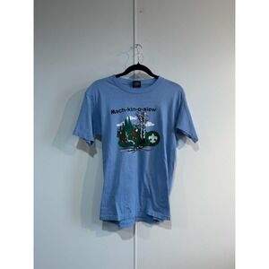 Vintage Mach-kin-o-siew Boy Scouts Shirt Mens Small Blue Healthknit Tee 80s